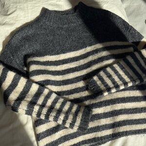 Striped Gray and Cream Sweater